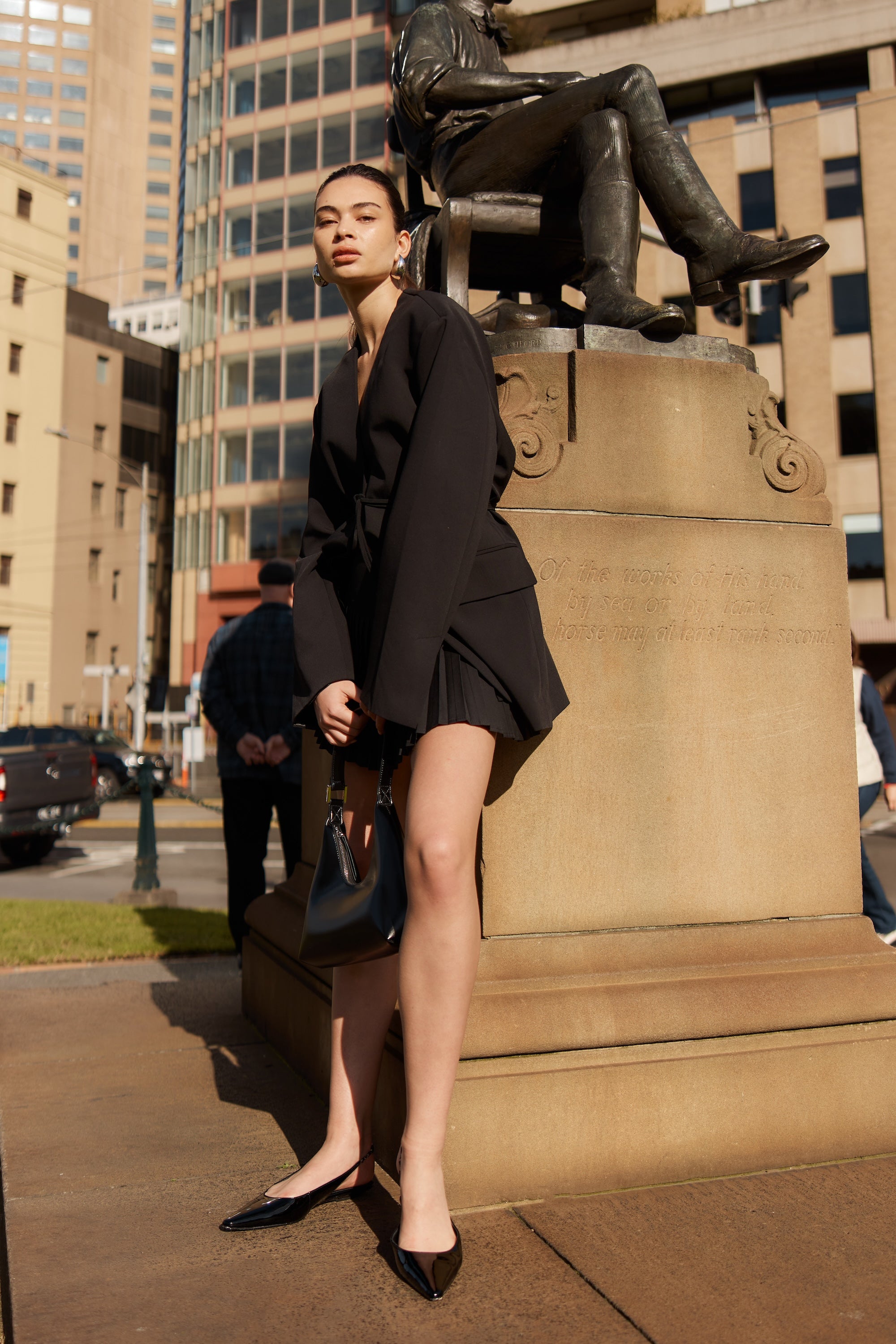 Alana Slingback Flats  - Black Patent Leather