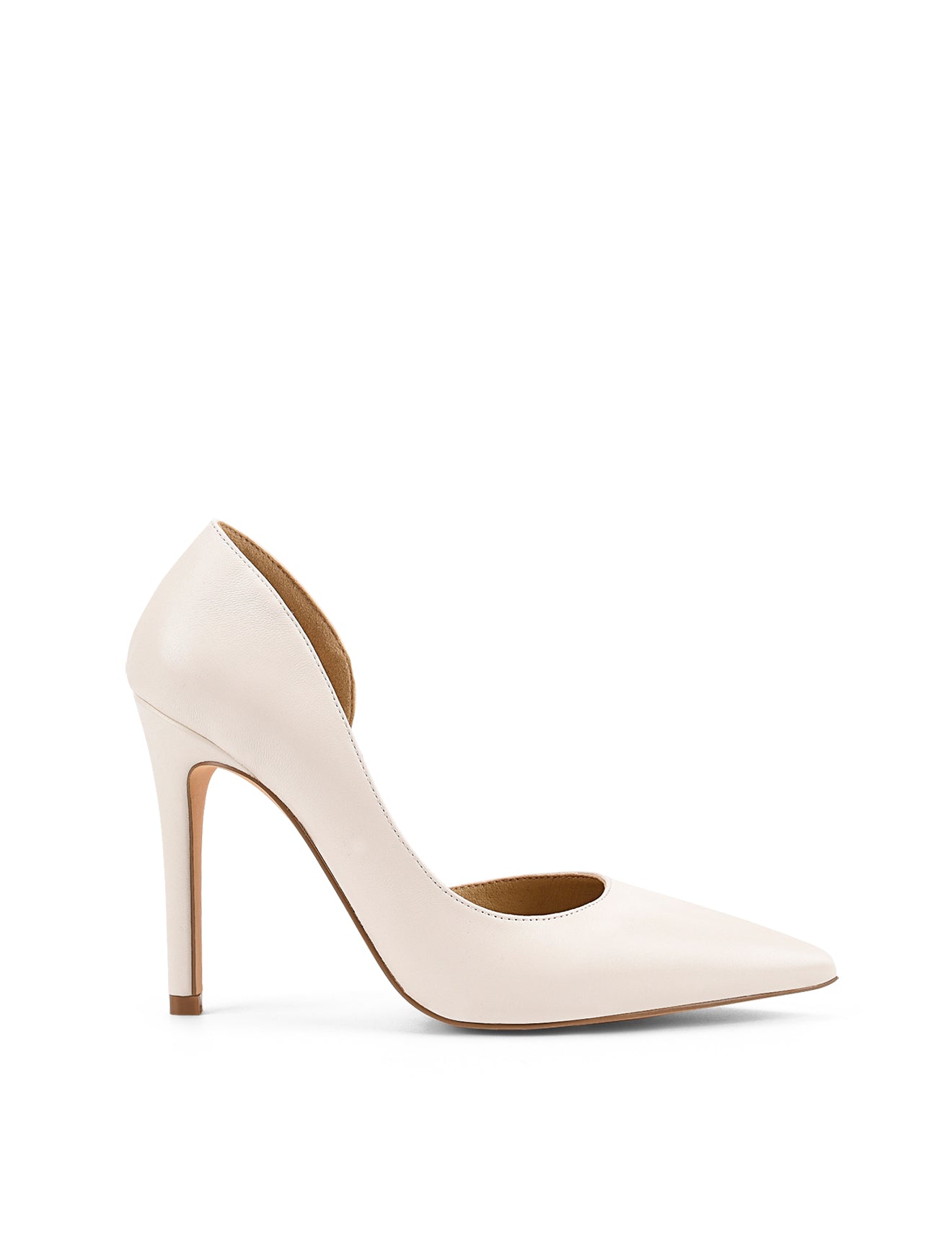 Cici Stiletto Dorsay Pumps - Chalk Leather